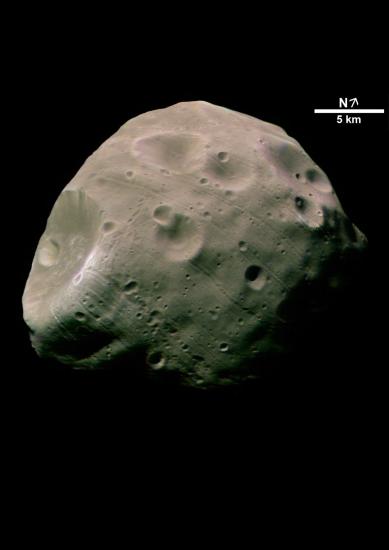 Mars' Moon Phobos-Colored Image