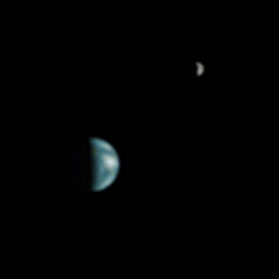 Earth and Moon As Viewed From Mars