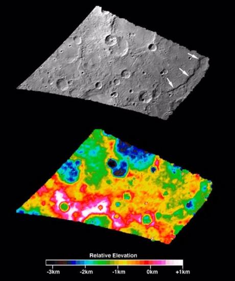 Digital Elevation of Mercury's Discovery Rupes