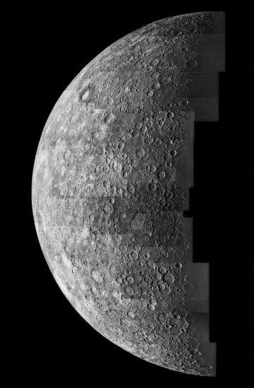 Photomosaic of Mercury- Inbound View