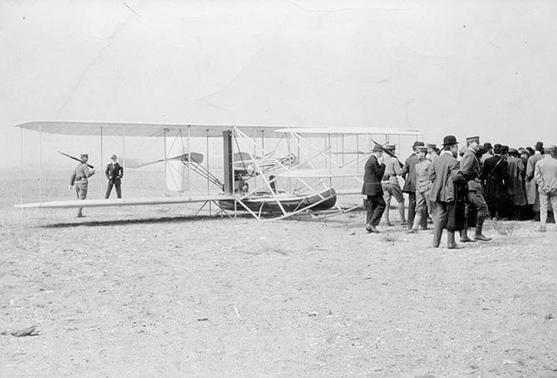 Wright Model A with Canoe