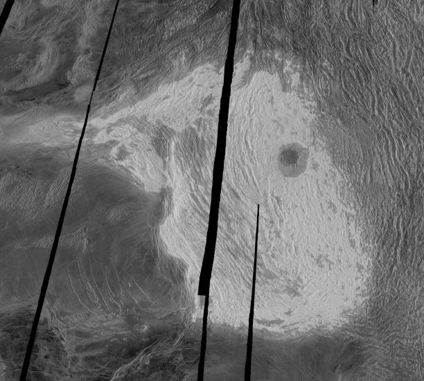 A radar view of Maxwell Montes, the highest mountain known on Venus.