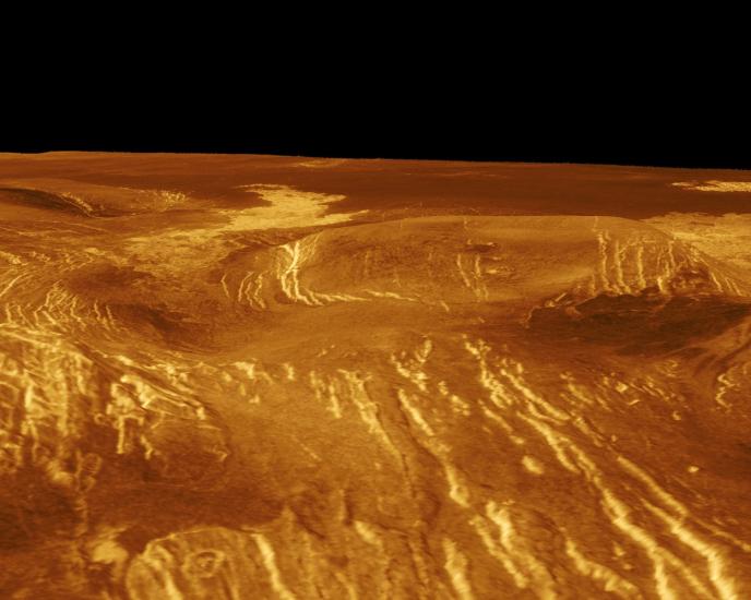 3D Perspective View of Idem-Kuva Corona on Venus