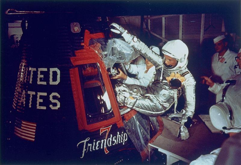 John Glenn Climbing into the Mercury Spacecraft