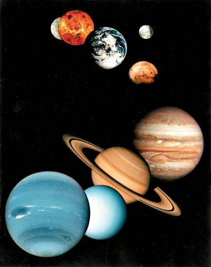 Planets and their moons in Exploring the Planets