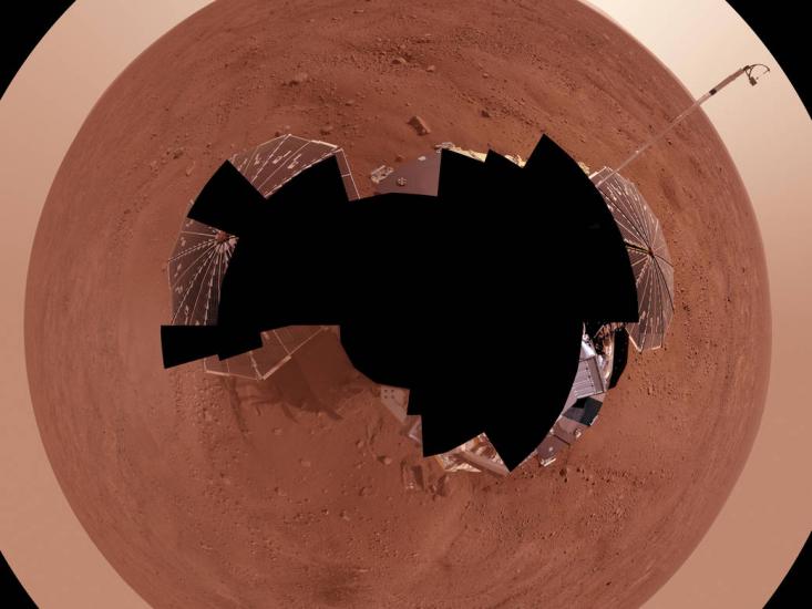 A 360 view around the rover, which is blacked out in the center. 