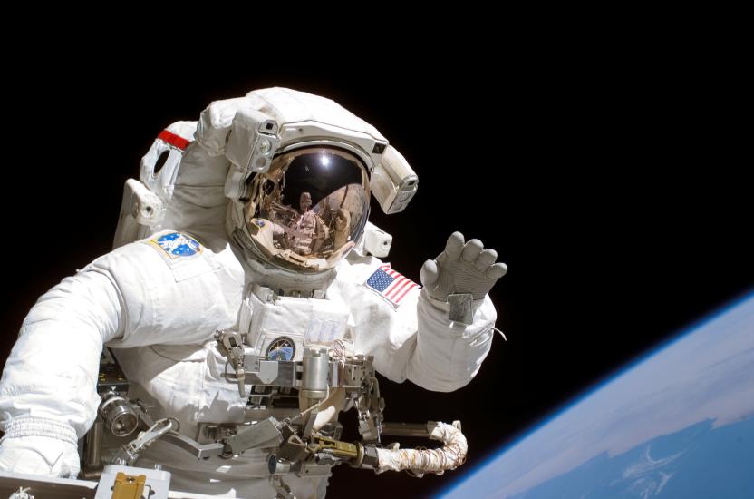 Space Shuttle Astronaut on Spacewalk (STS-115)