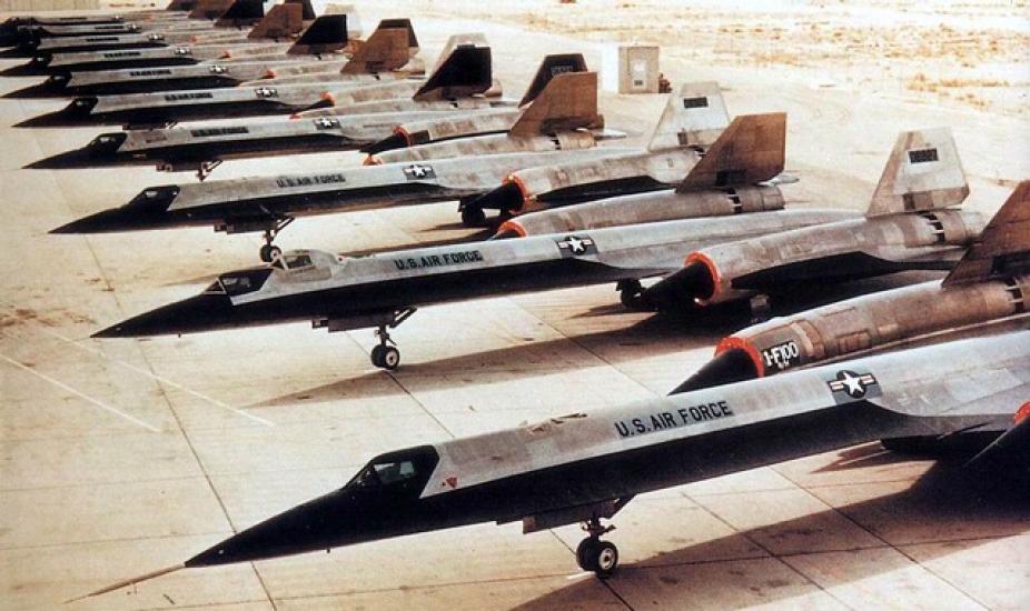 Lockheed A-12 aircraft lined up on tarmac