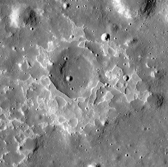 View from orbit of lava flows on the surface of the Moon