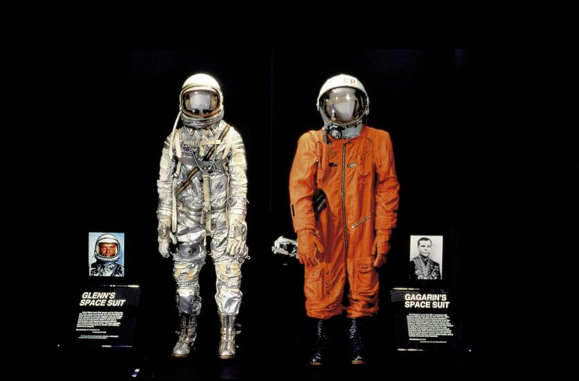 Glenn and Gagarin Spacesuits in Space Race