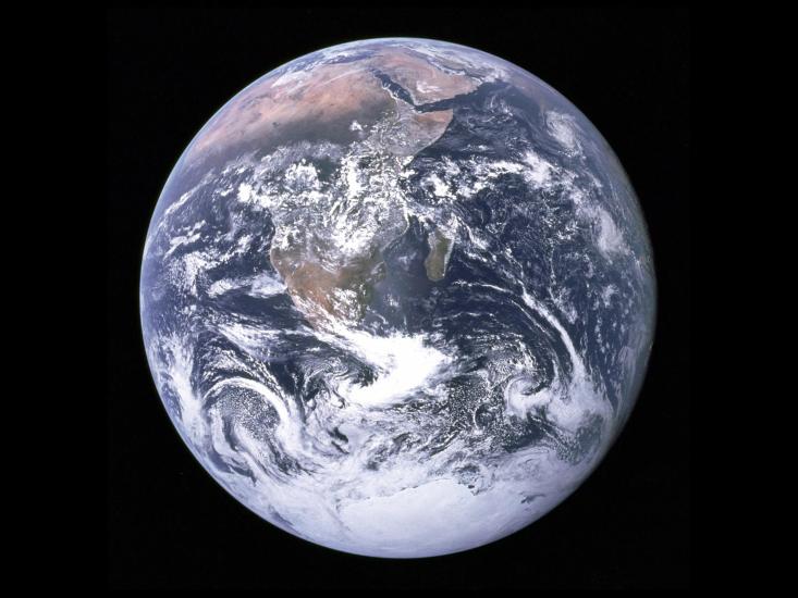 A satellite disk image of Earth.