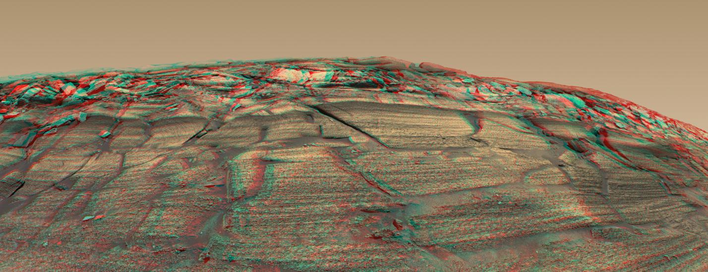 3D Anaglyph of Burns Cliff on Mars