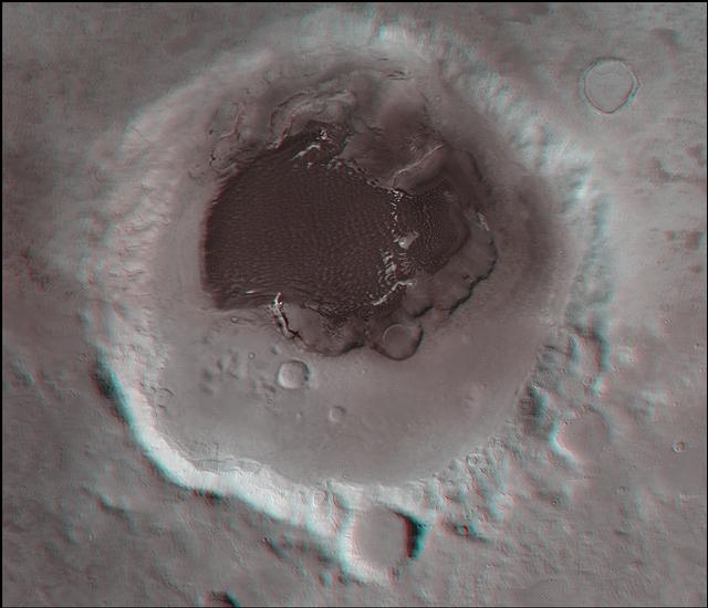 3D Anaglyph of Rabe Crater on Mars