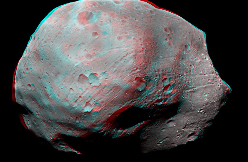 3D Anaglyph of Phobos