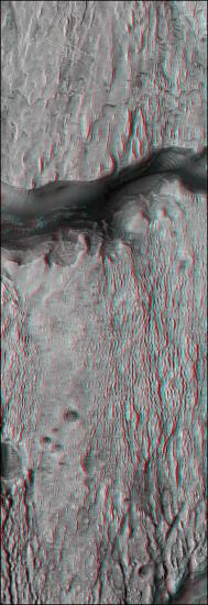 3-D Anaglyph of Grand Canyon of Gale Crater