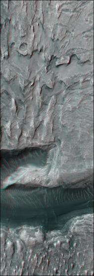 3-D Anaglyph of Large Dunes on Valley Floor