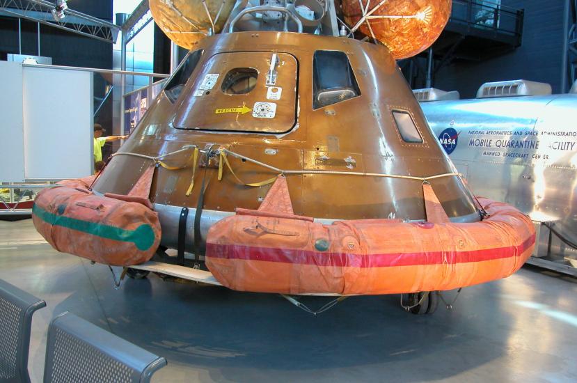 Apollo 11 Flotation Collar displayed on apollo capsule testbed