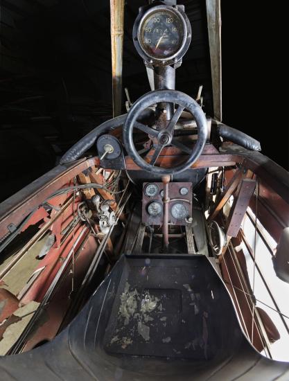 View of flight and navigation instruments inside the cockpit of the Cierva C.8W