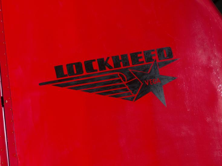 "Lockheed Vega" logo on Amelia Earhart Lockheed Vega 5B aircraft