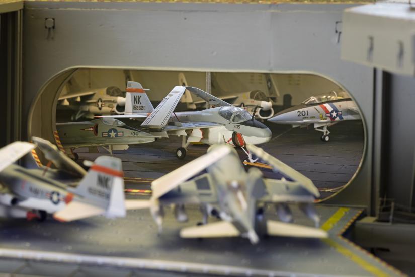 Hangar deck of USS Enterprise Aircraft Carrier Model