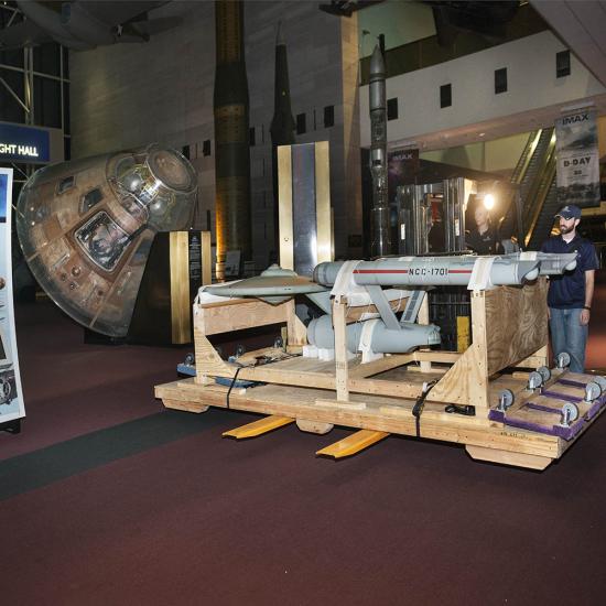 Moving the <em>Star Trek</em> starship <em>Enterprise</em> Studio Model