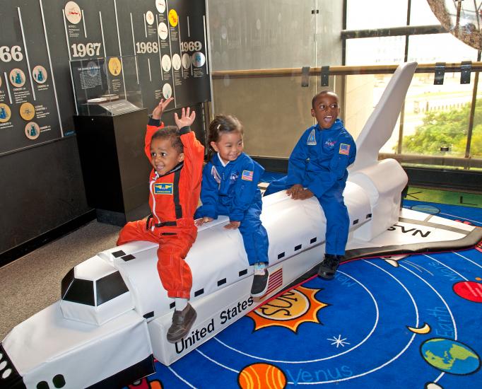 Children enjoying Space Day at the Museum