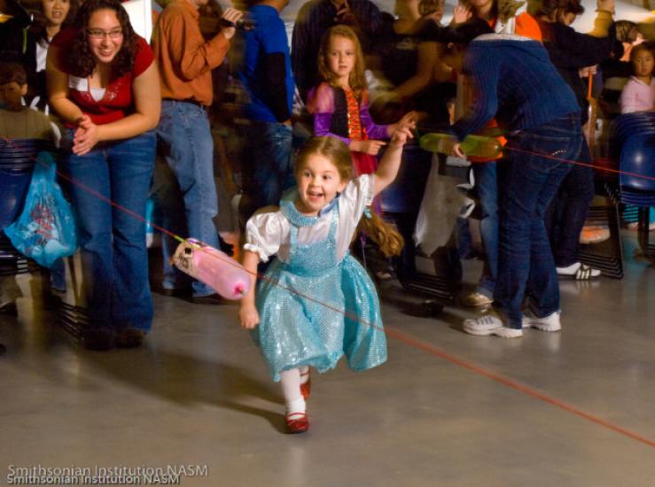 A Costumed Visitor Enjoys Air & Scare at the Seven F. Udvar-Hazy Center