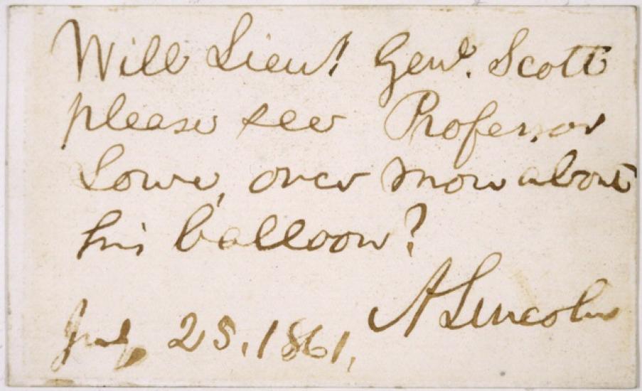 Abraham Lincoln's Note to Gen. Scott