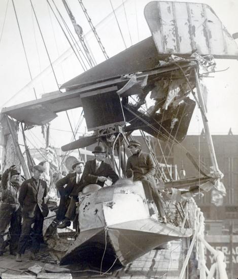 A photo of a Curtiss HS-2L, being used as a rum runner.