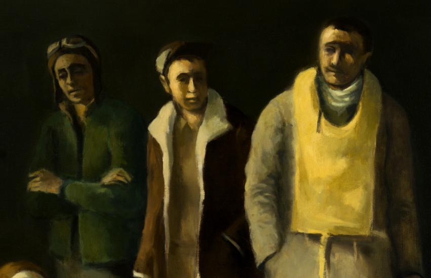 painting of three men