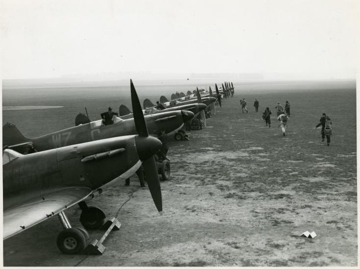 Spitfires in a row