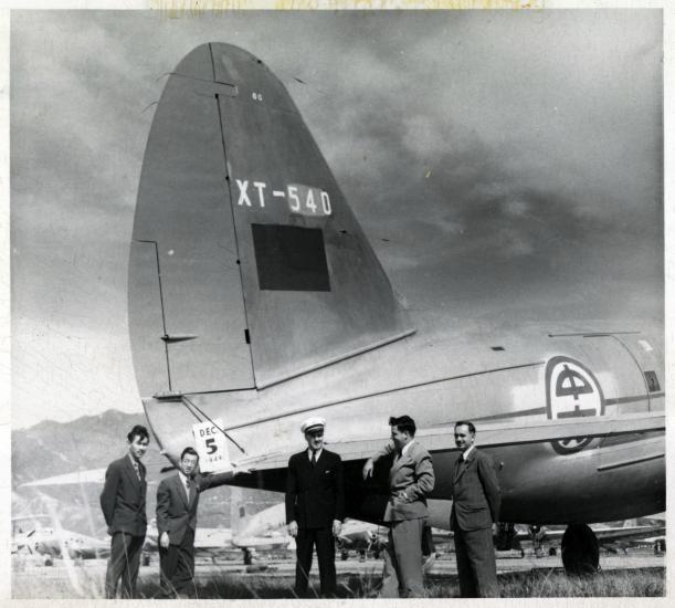 Thomas Lanphier in front of Chinese C-46