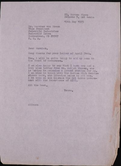 Typewritten letter