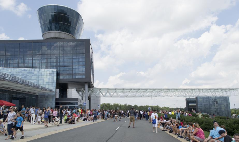 Visitors gather to view eclipse 