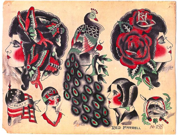 Tattoo flash art by Red Farrell