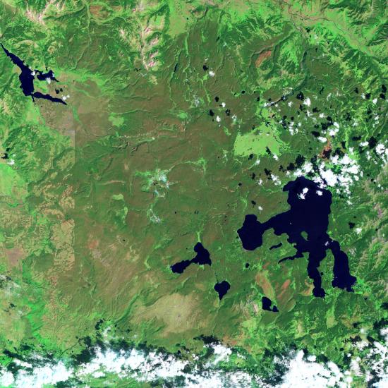 Satellite image of Yellowstone National Park.