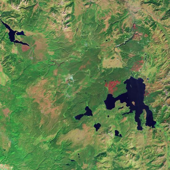 Satellite image of Yellowstone