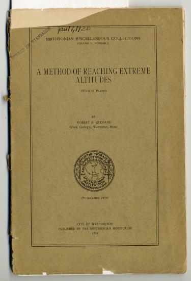 Cover of "A Method of Reaching Extreme Altitudes"