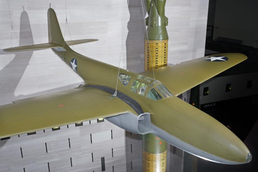 Bell XP-59A Airacomet on display in the Boeing Milestones of Flight Hall