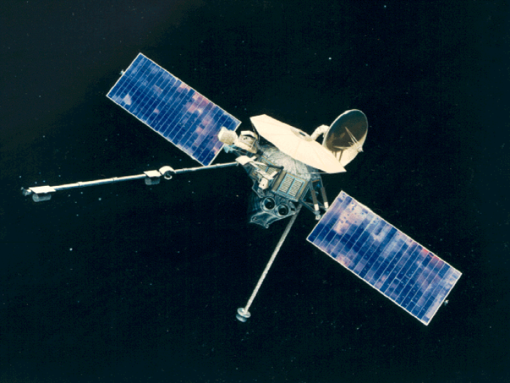 Image of spacecraft against space. 