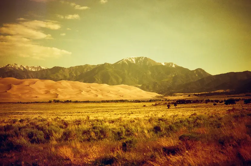 Filtered landscape of the Great Sand Dunes. 