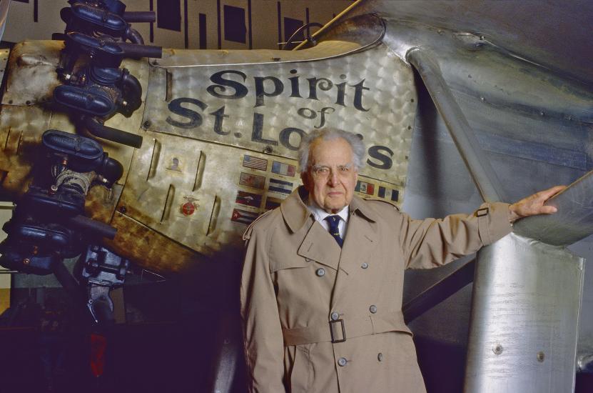 Man standing in front of aircraft