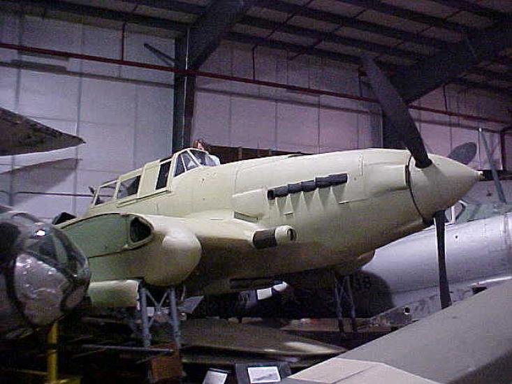 Shot of the aircraft's nose and cockpit while in storage. 