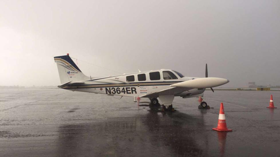 Shaesta Waiz's aircraft in Mangalore, India.