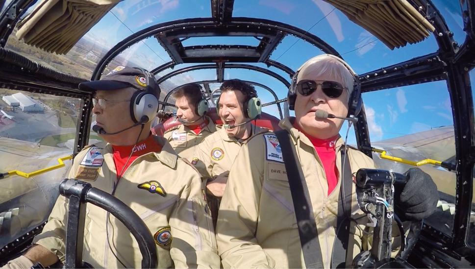 Leon Evans and David Rohrer fly the Canadian Warplane Heritage Museum’s Avro Lancaster