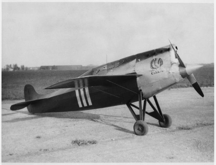 Photo of small black and white airplane