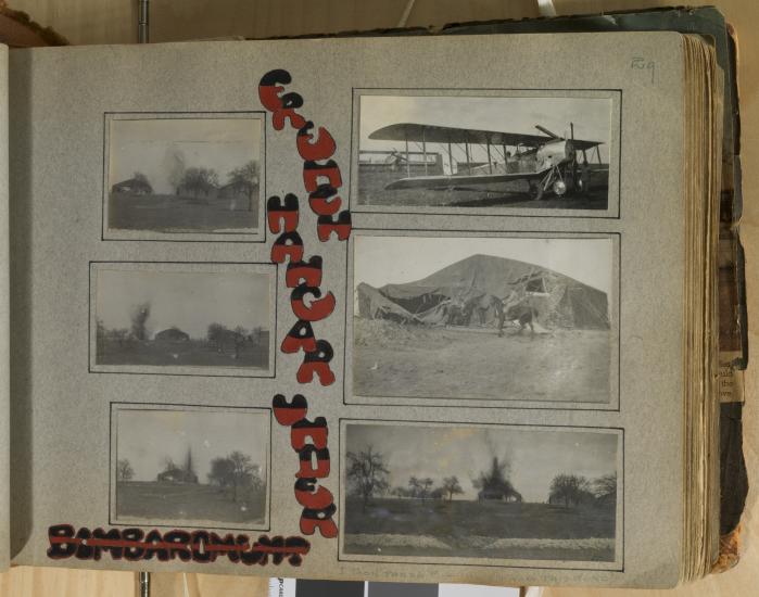 French Hangar Under Bombardment