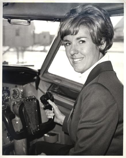 Woman in cockpit