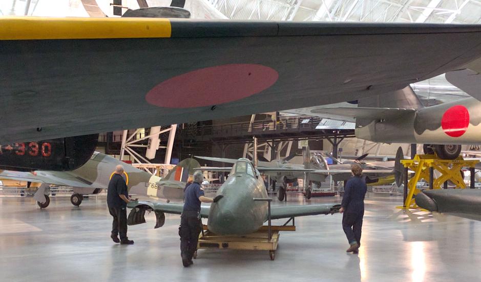 Museum preservation and restoration specialists at the Steven Udvar Hazy center