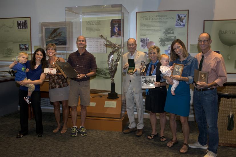 The family of Cyrus Bettis visited the Barron Hilton Pioneers of Flight gallery